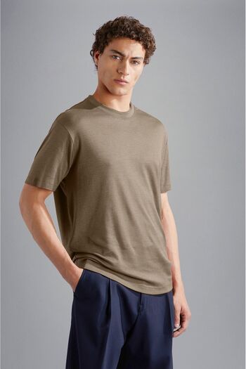 PAUL&SHARK MEN'S KNITTED T-SHIRT C.WCOTTON