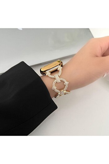 Bushco Store Apple Watch Taşlı Çelik Kordon 42-44-45-49mm
