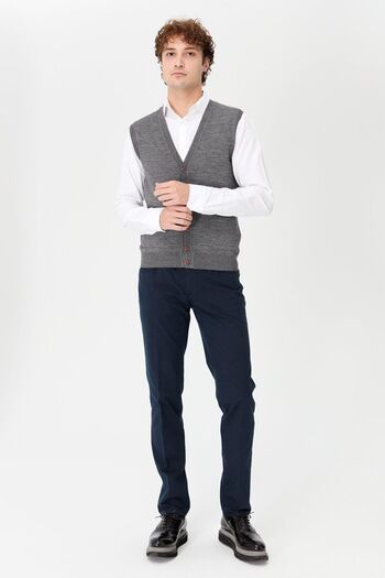 Desen Triko Men's Pocket Vest Smoked