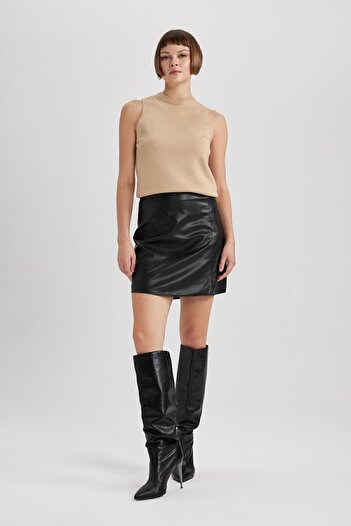 DeFacto Regular Fit Half Turtleneck Basic Plain Tank Top B1917Ax23Au