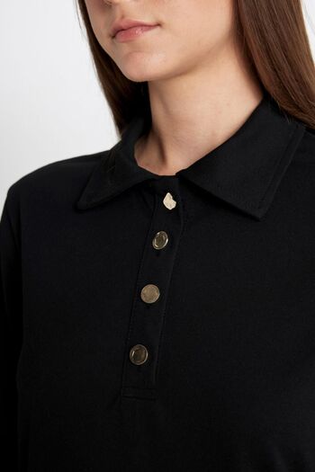 DeFacto Φόρεμα Maxi με κανονική εφαρμογή Polo Neck - Μακρυμάνικο Pique D1404ax24au