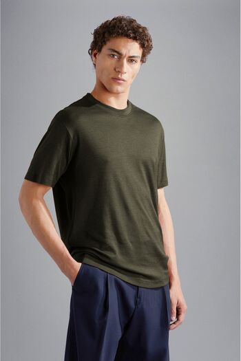 PAUL&SHARK MEN'S KNITTED T-SHIRT C.WCOTTON