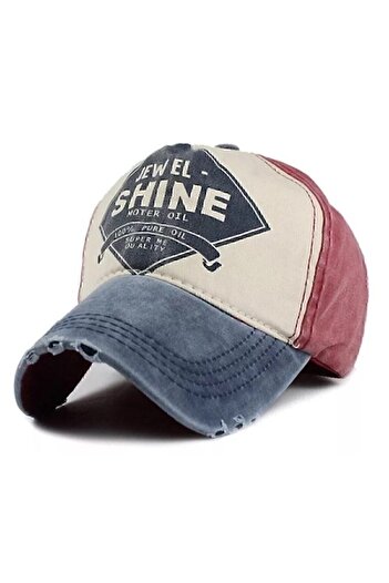 Kazandıran Outlet Navy Blue Burgundy Vintage Shine καπέλο
