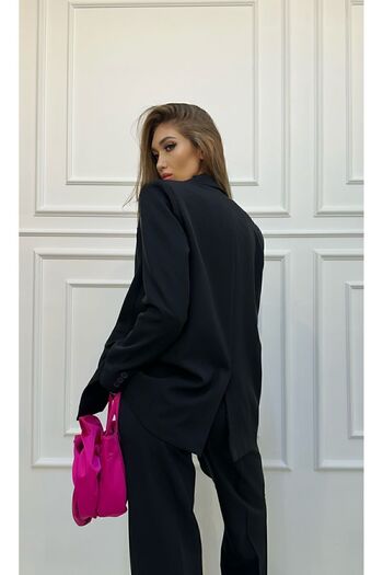 ossons Limited Edition Ceket Yelek Palazzo Pantolon 3 Lü Takım Elbise
