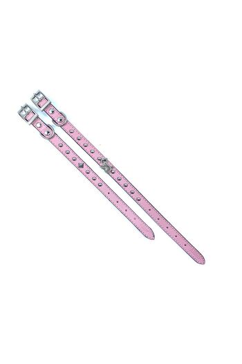 LİNO TASMA Lino Pink Breed Dog Collar - 100% Leather, Nickel Plated, Badge - Bw15