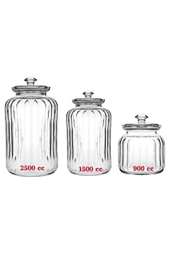 Paşabahçe Viva Glass Jar Set of 3 (2500 CC 1500 CC 900 CC)