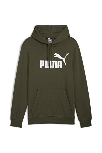 Puma Унисекс суитшърт с качулка ESS Big Logo Yeşil