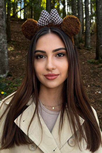 TAKIŞTIR Тъмнокафява плюшена корона с панделка във формата на мечка