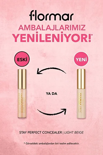 Flormar Natural Finish Concealer (COOL BOTTON) - Stay Perfect Concealer - 007 Light Beige -8682536085564