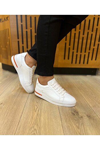Parlak Günlük Hakiki Deri Sneakers Ayakkabı