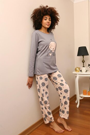 Akbeniz Kadın Penye Uzun Kol Pijama Takım 4186