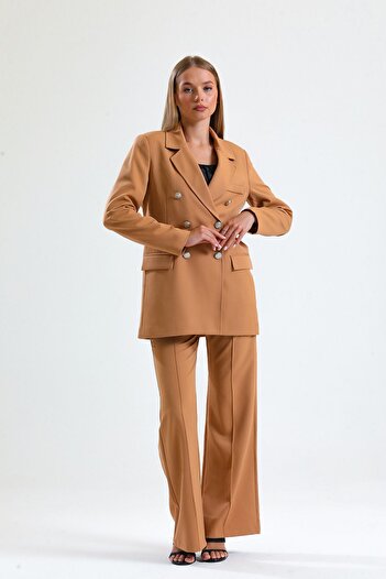 Sense Women's Suit Jacket And Pants| TK34239 Camel