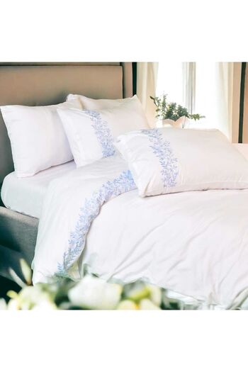 Setekshome Double Sided Embroidered Sheet and Elastic Duvet Cover Set - Boxed