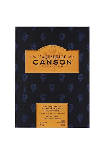 Canson Heritage Water Color Block 300 Gr. 23X31Cm. 12 Yp. Cold Printing
