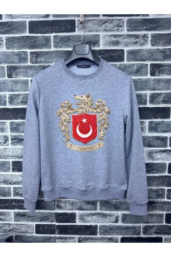 Efendioğlu Design Чоловічий світшот - Великий турецький бозкурт з принтом, бавовняний, з логотипом національної збірної