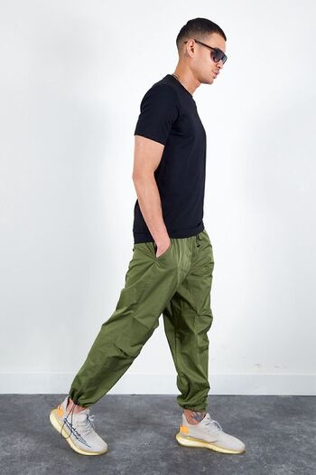 Manche Ανδρικό παντελόνι Jogger Khaki Parachute - Mes 616803 -01