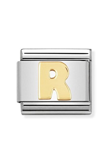 NOMİNATİON Composable Classic Decorative Link - Letters - Letter R - (18 R) 18k Gold