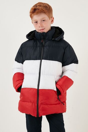 Lela Plush Lined Removable Hooded Puffer Coat Boy's COAT 57611967