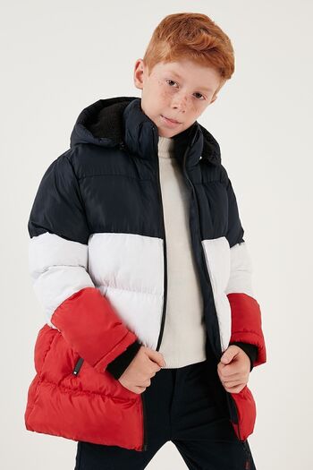 Lela Plush Lined Removable Hooded Puffer Coat Boy's COAT 57611967