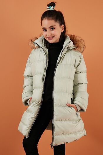 Lela Plush Lined Removable Hooded Water Resistant Coat Girl's COAT 5761910