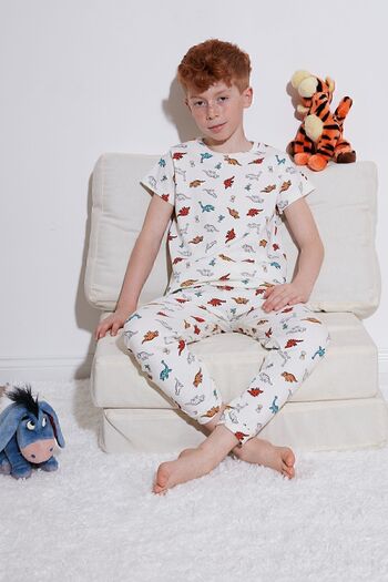 Lela Patterned 100% Cotton Crew Neck Pajamas Set for Boys6651001