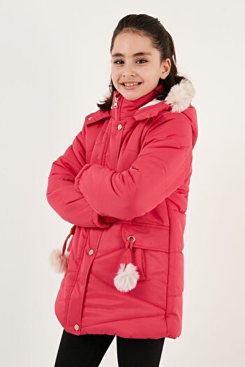 Lela Içi Peluş Astarlı Kapüşonlu Şişme Kız Çocuk Mont Kız Çocuk Mont 6035034