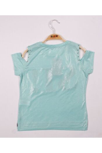Toontoy Girl's Printed Stripe T-Shirt