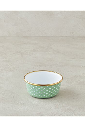English Home Green Retro Floral Enamel Bowl - 12 cm