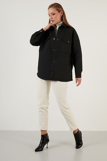 Lela Oversize Cepli Kapitone Gömlek Ceket Gömlek Ceket 42190505