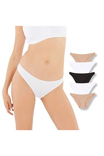 Dagi Klassische Damen Slips aus Baumwolle 5er Pack Bequeme Unterwäsche 36-42