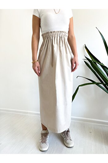 FREYA MODA Pencil Denim Skirt - Elastic Waist