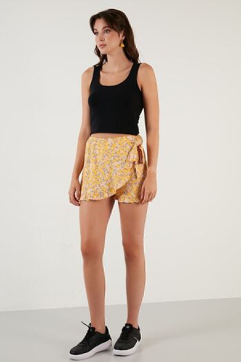 Lela Patterned Tie Detailed Mini Short Skirt Women's Short Skirt 6053782