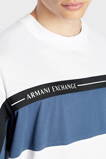 Armani Exchange 100% βαμβακερό μπλουζάκι με λαιμόκοψη ανδρικό μπλουζάκι 3rzmfd Zjgez 81av