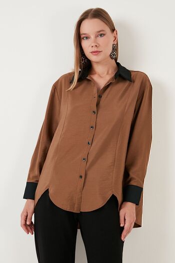 Lela Πουκάμισο με ασύμμετρη εφαρμογή Oversize Fit Woven 611GO0178
