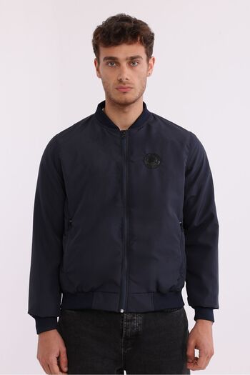 D1fference Men's Navy Blue Windproof Coat