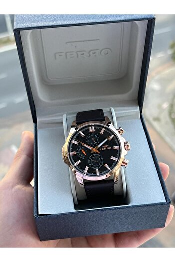 FERRO 3 Atm Water Resistant Men's Wristwatch - Interior Functions Active Leather Cord Em11047.K