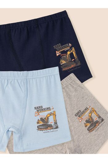 natuline Boy's Organic Cotton Lycra Boxer 6-Piece Hard Working 3507-6