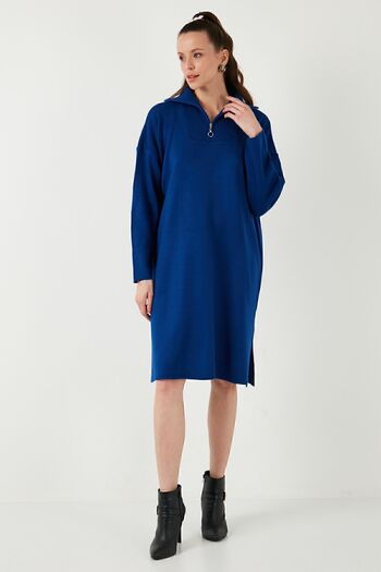 Lela Rochie de tricotaj - cu jumătate de fermoar și fante 4615213