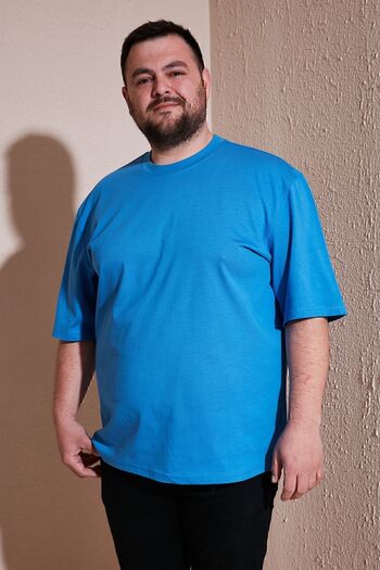 Buratti Tricou de marime mare din bumbac, cu croiala normală, tricou bărbați5902365B
