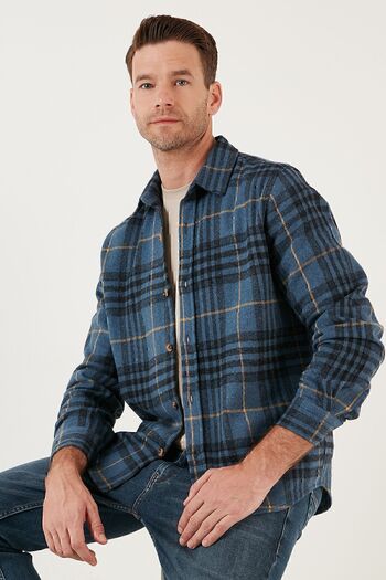 Buratti Екологічна сорочка з довгими рукавами Slim Fit для зими Чоловіча сорочка Cf21w112844