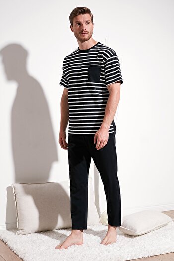 Buratti Men's Cotton Regular Fit Short Sleeve Pajama Set -6572010