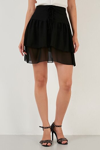 Lela Front Tie Tulle Detailed Skirt Women's Skirt 6054652