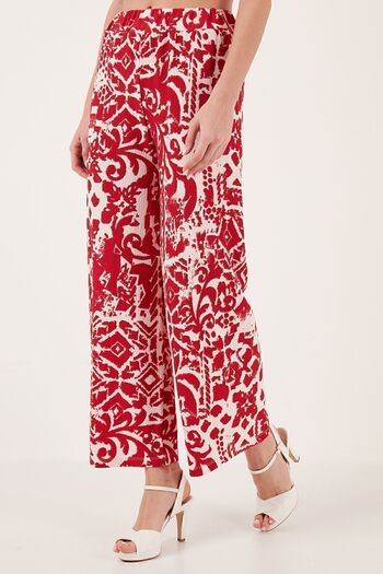 Lela Patterned High Waist Wide Leg Trousers PANTS5865681