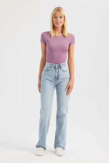 Hiccup Short Sleeve Crew Neck Cross Back Crop Top