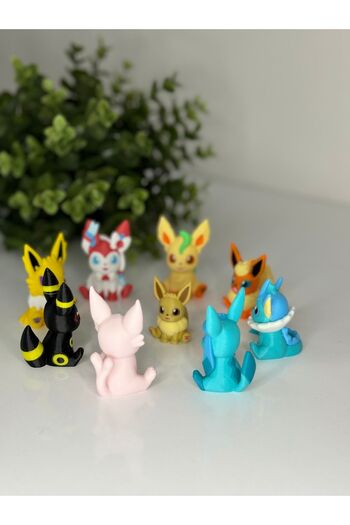 BloomLab Eevee Serisi Pokemon 3D Model Evrim 9lu Tüm Set