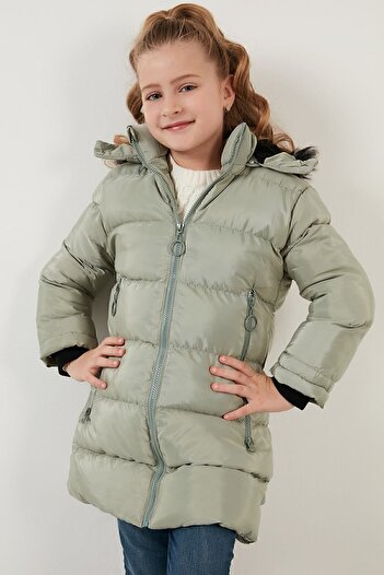 Lela Plush Lined Faux Fur Collar Removable Hooded Winter Girl's Coat 5766038