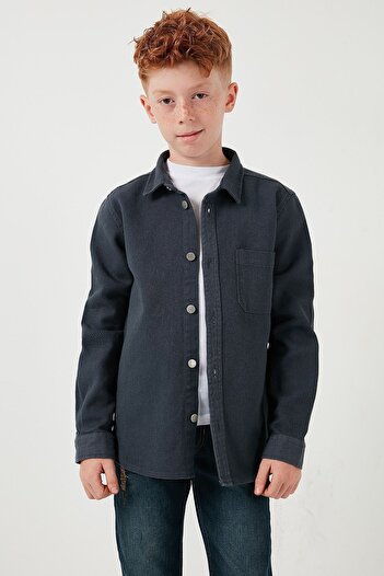Lela Boy's Cotton Shirt - Single Pocket, Solid Collar Cf24W 129140 G