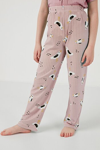 Lela Baskılı Beli Lastikli Gömlek Yaka Kısa Kollu Pijama Takımı Kız Çocuk PİJAMA TAKIMI 6576001