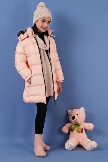 Lela Hooded Slim-Fit Puffer Coat with Faux Fur Collar Girls' Coat 5765020k
