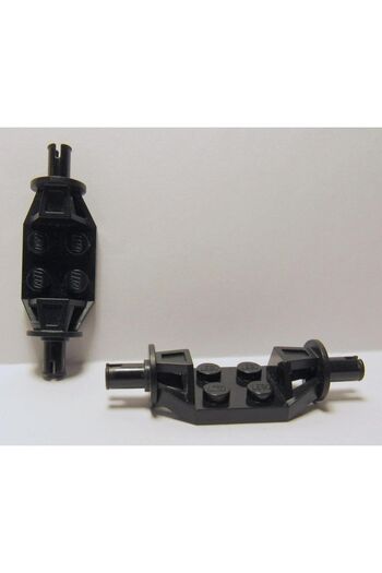 LEGO Original Accessory Custom Plate Modified 2 X 4 Double Pin Black Wheel Connecting Piece 2 Pcs